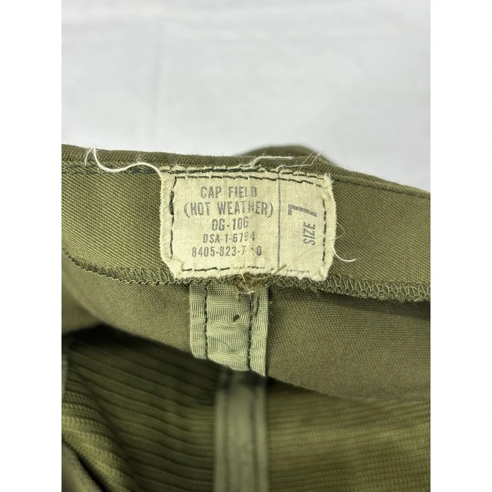 Vietnam Era US Military OG-106 Hot Weather Field Hat Cap Vintage Olive Green 7